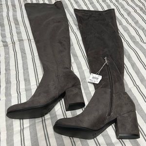 Christian Siriano for Payless - Over The Knee Suede Boot - Charcoal - Brand New
